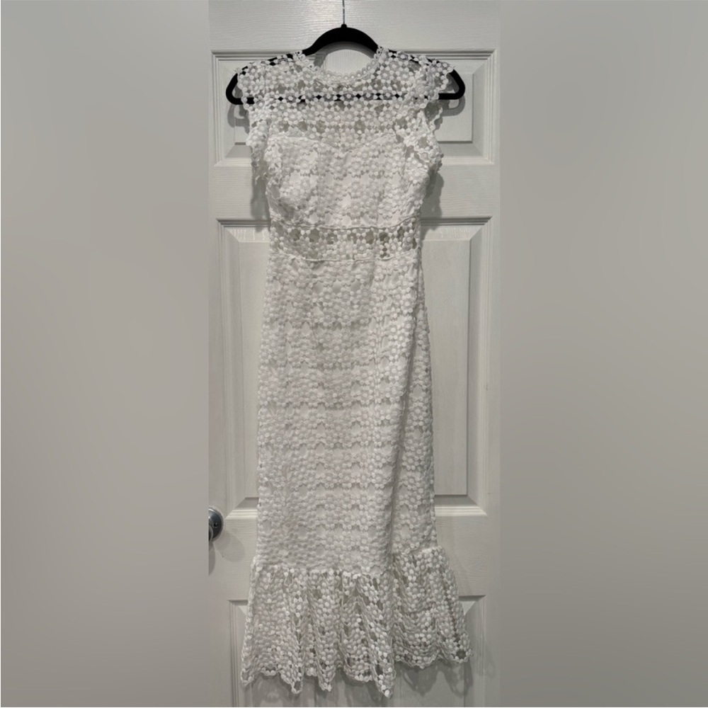 Petal & Pup White Lace Midi Dress